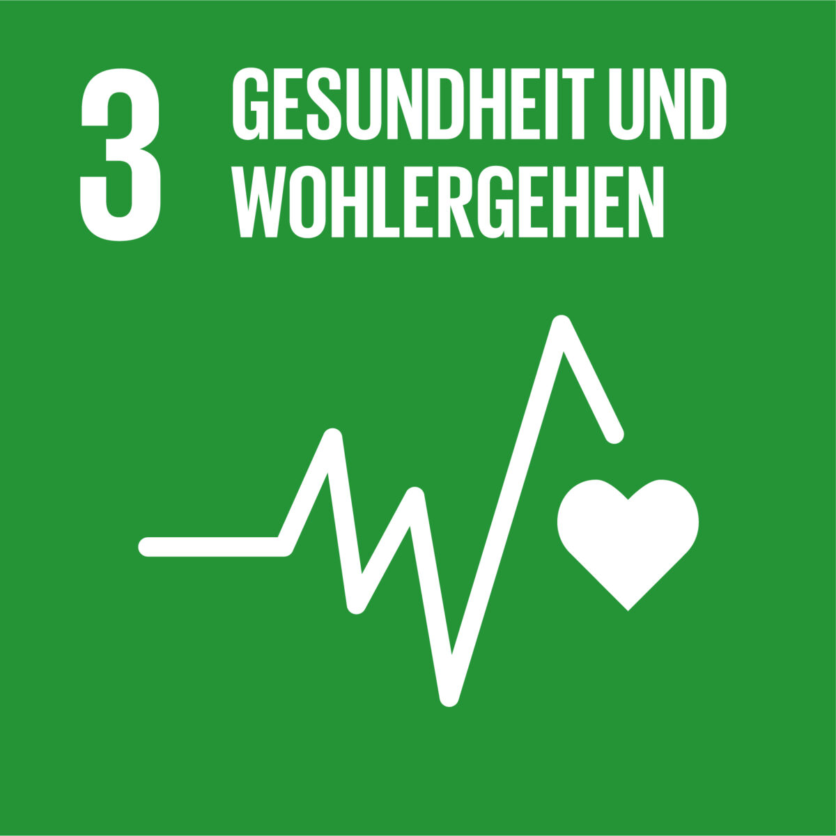 Grafik UN-Ziel für nachhaltige Entwicklung Nr. 3: Gesundheit und Wohlergehen