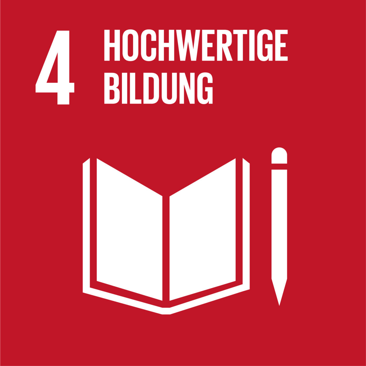 Grafik UN-Ziel für nachhaltige Entwicklung Nr. 4 - Hochwertige Bildung