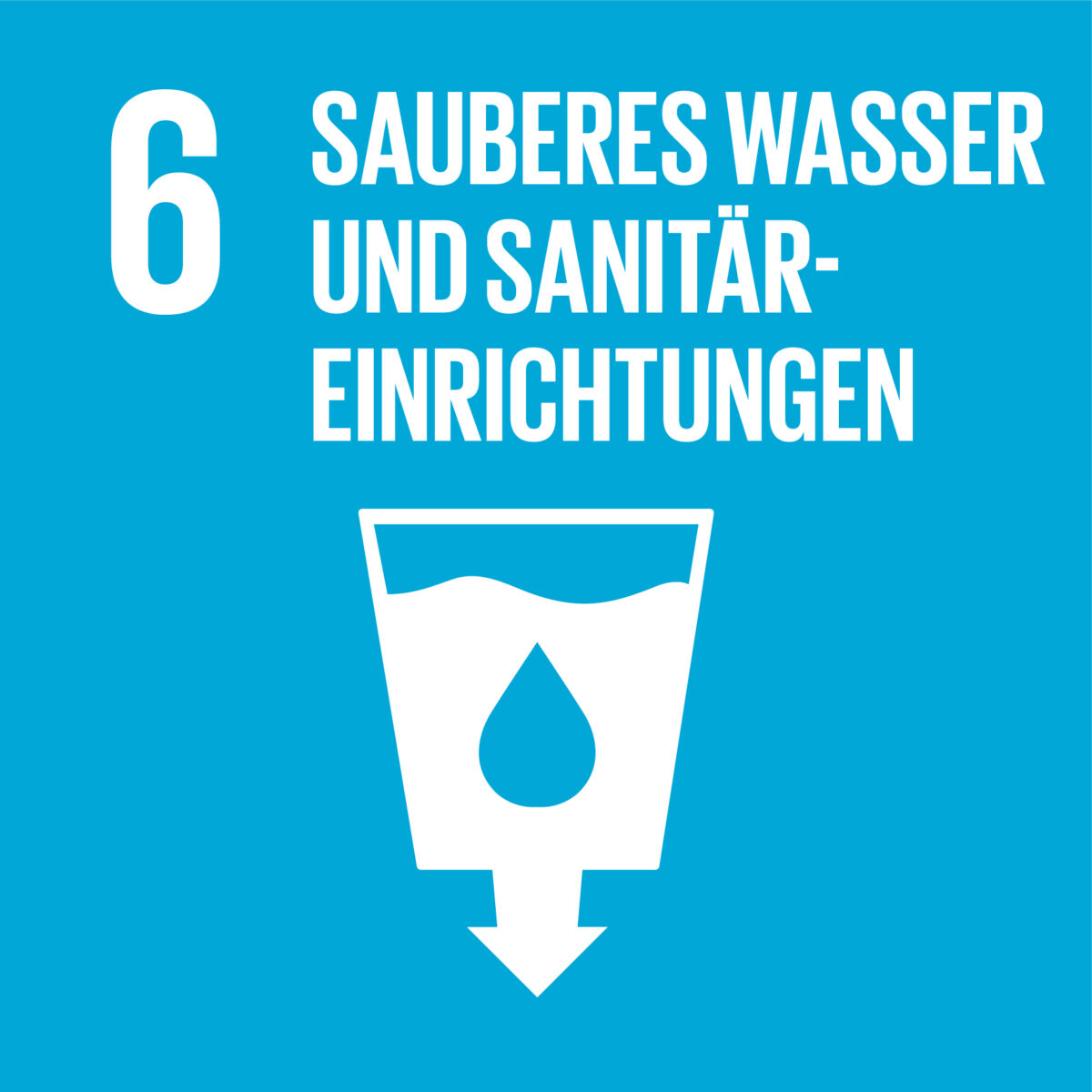 Grafik UN-Ziel für nachhaltige Entwicklung Nr. 6: Sauberes Wasser und Sanitäreinrichtungen